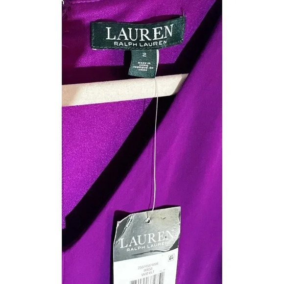Lauren Ralph Lauren VIVID VIOLET Cocktail Party Dress Size 2 NEW - Picture 6 of 10